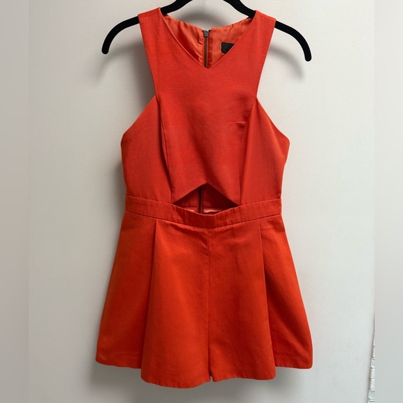 TOPSHOP Women's Orange Sleeveless Cut Out Shorts Jumpsuit - Size 6 - Picture 10 of 10